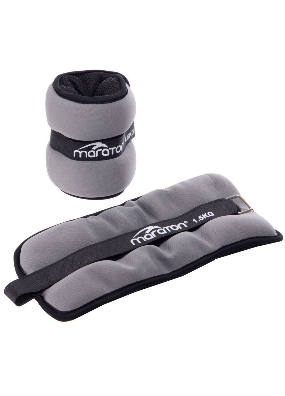 Обтяжувачі-манжети для рук та ніг Pro (2 x 1,5кг) (нейлон, пісок, чорний-сірий) (FI-3123-3) Maraton (361439773)