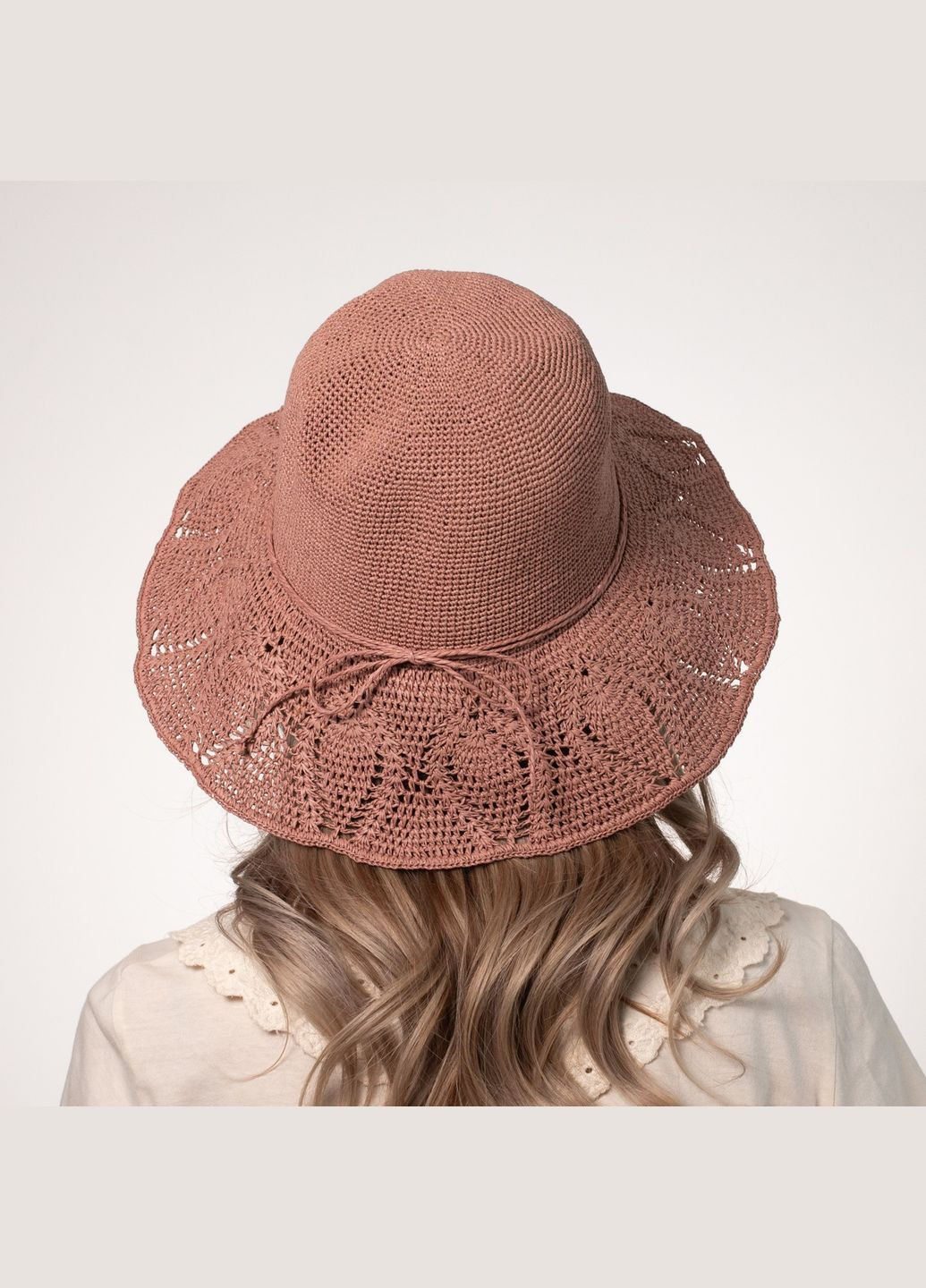 Шляпа со средними полями женская бумага розовая ИЛАНА LuckyLOOK 444-393 (322792025)