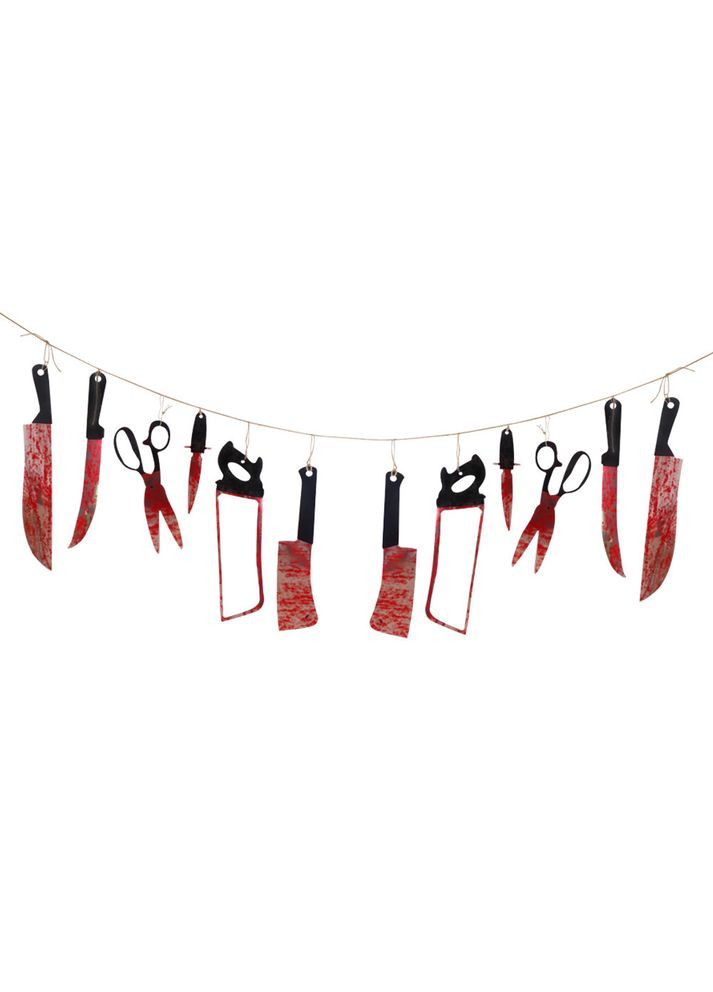 Гірлянда на Хелловін Ножи 30 см різнобарвний Jannet Гірлянда (303323415)