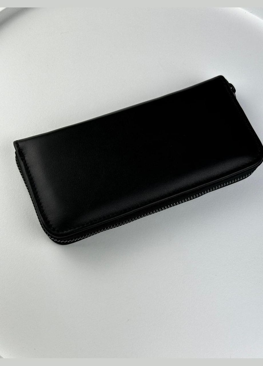 Кожаный клатч-кошелек из натуральной гладкой кожи SV002 (черный) (черный) No Brand (293246978)