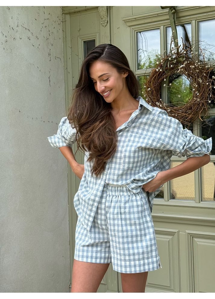 Шорты КЛЕТОЧКА ЛЕТО клетка джинс milirud (366291812)