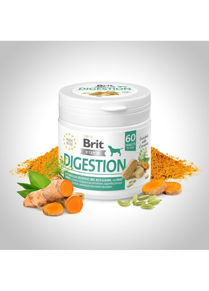 Вітаміни Digestion для собак для травлення 60 таблеток Brit Care (355254148)