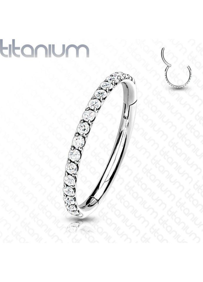 Кільце клікер із титану RHT41-1610-C для пірсингу септуму, трагусу, хелікса, брови (1,2мм, 10мм) Spikes (333698214)