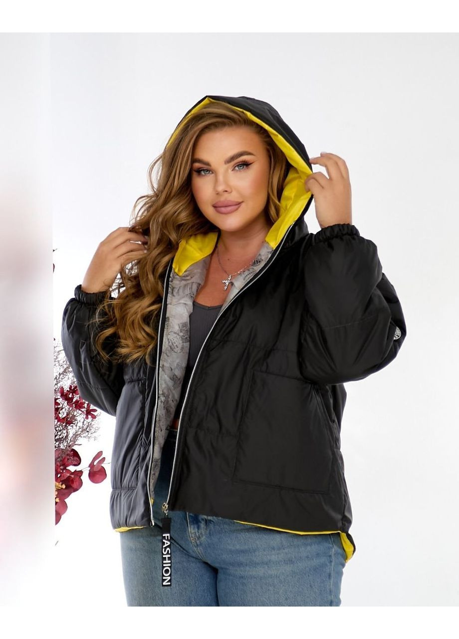 Жовта демісезонна жіноча весняна куртка з плащівки — заміри в описі куртка-пальто GD/GL Модний простір