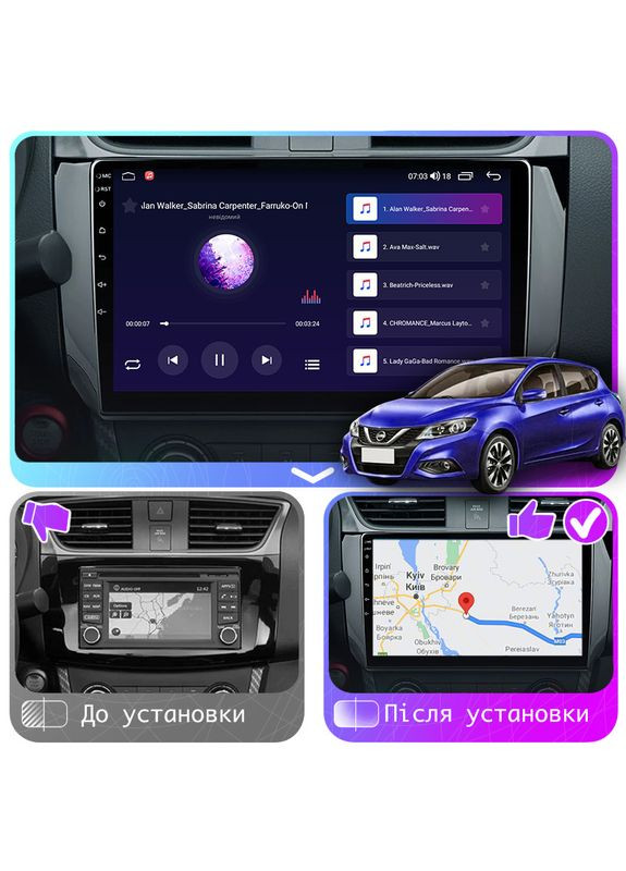 Штатная магнитола 10" для Nissan Tiida II 2015-2018 2/32 Gb CarPlay 4G Wi-Fi GPS Prime 8 ядер Ниссан 12 шт. Lesko (336193353)