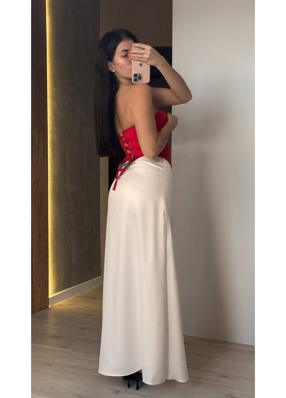 Молочная повседневная однотонная юбка женская KaraMix