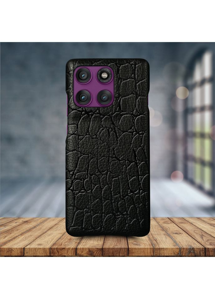 Кожаная накладка Reptile для Motorola Edge 60 Pro Чёрный (79367) Stenk (362376373)