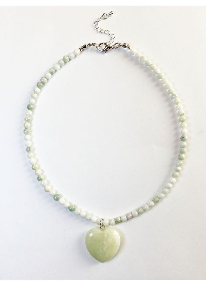 Чокер из нефрита с подвеской каменное сердце 5210 LeBijou (368559325)