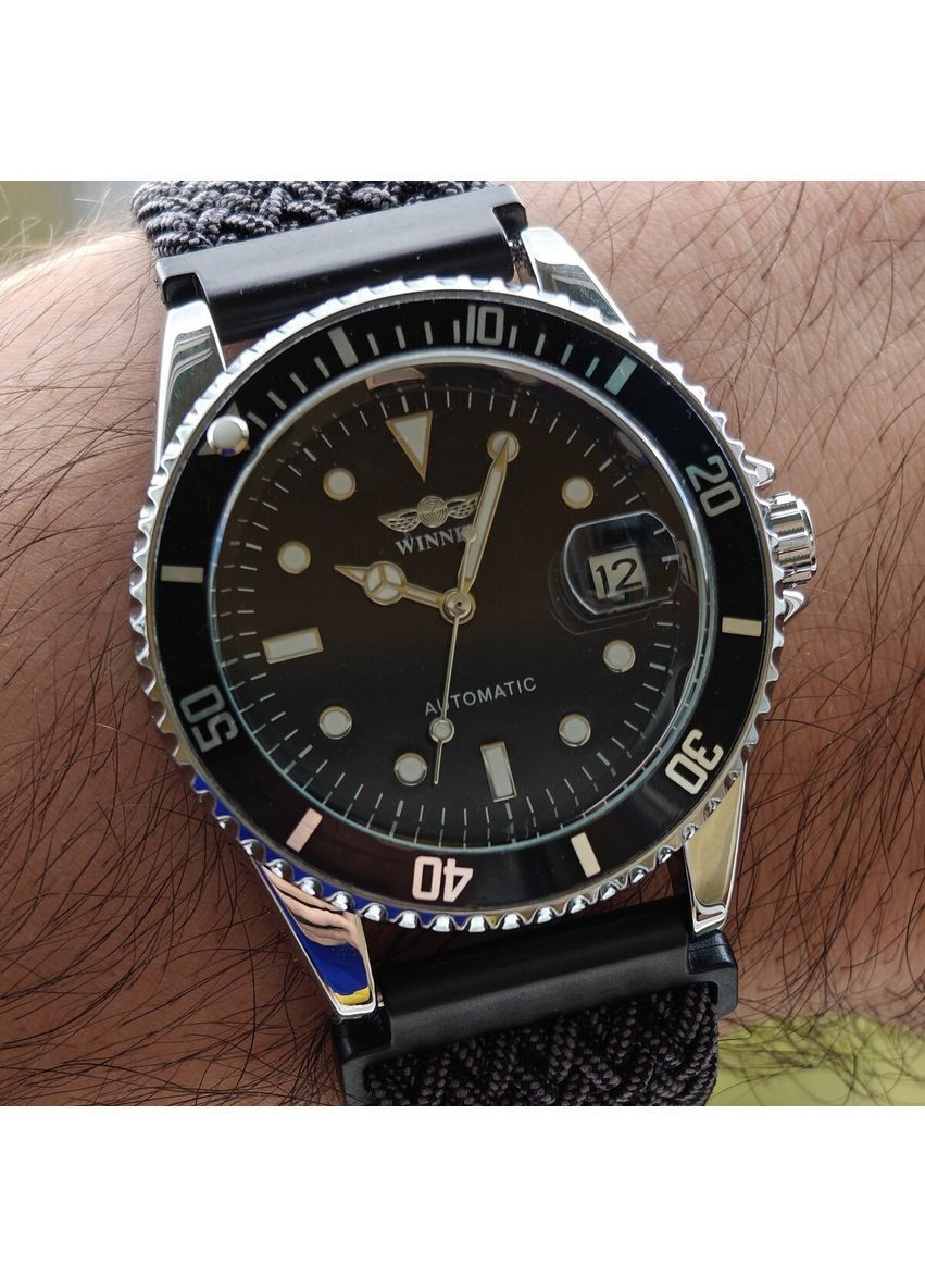 Наручний годинник чоловічий Basel Nylon 2 ремінці Сріблястий (3616) Winner (364274180)