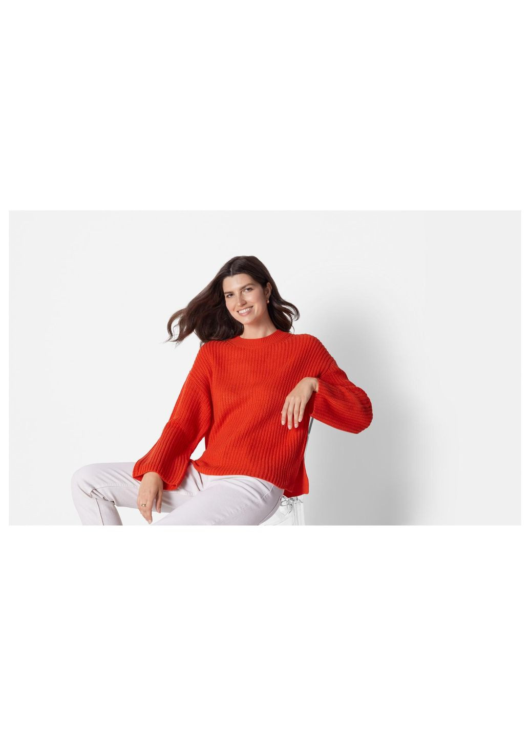 Помаранчево-червоний демісезонний жіночий светр Esmara