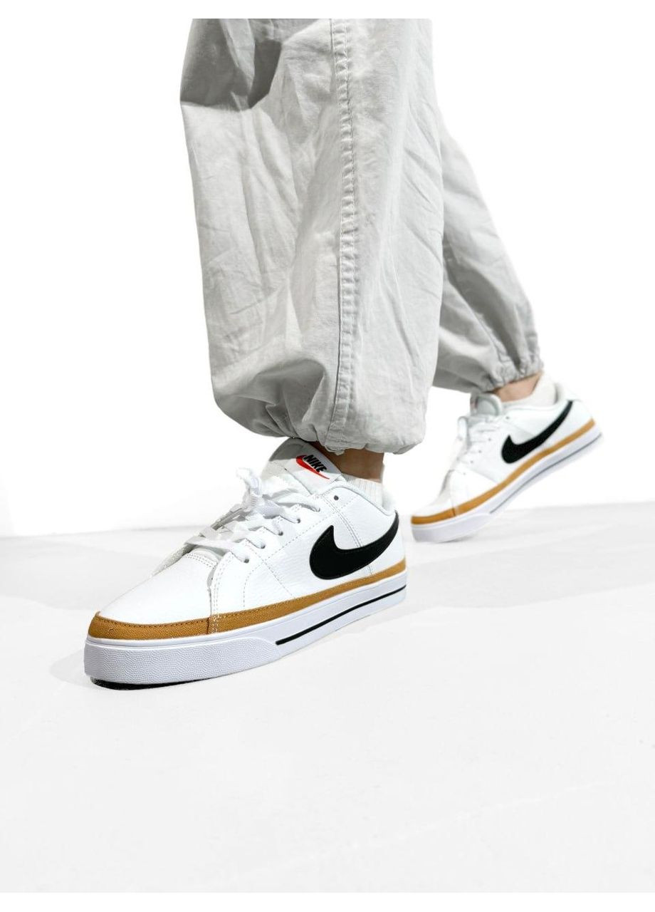 КРОСІВКИ ЖІНОЧІ NIKE COURT LEGACY WHITE BLACK НАЙК КОУРТ ЛЕГАСІ No Brand чорні демісезони (367168608)
