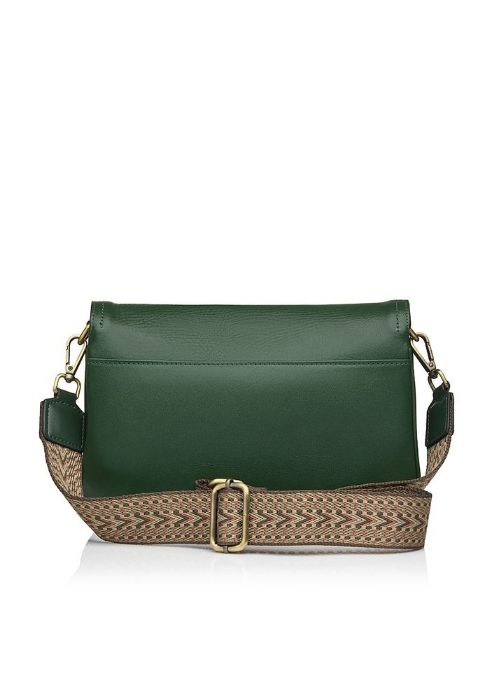 Сумка женская кожаная кросбоди зеленая (Д/Ш/В) 25/7/15 (см) No Brand (337669917)