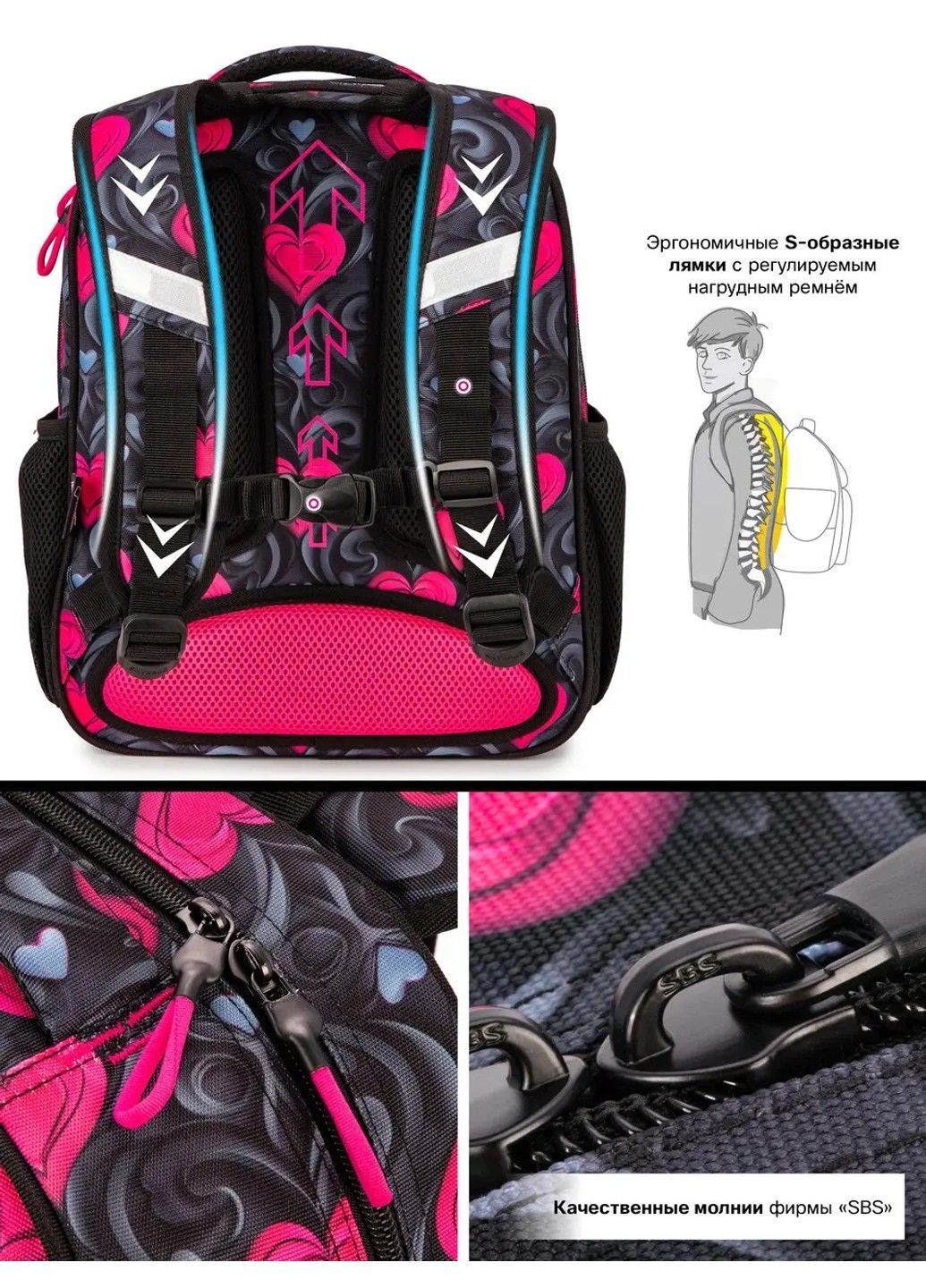 Рюкзак школьный для девочек /SkyName R2-223 Winner (331532384)