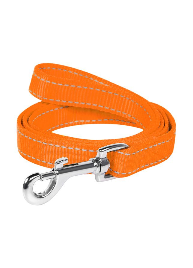 Поводок нейлоновый двойной (ширина 25мм, длина 122см) оранжевый Dog Extreme (331431324)