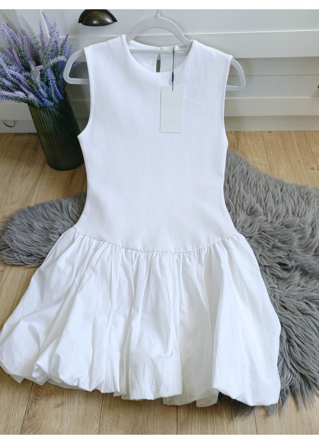 Білий комбінована інтерлочна сукня Zara