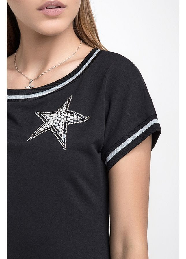 Черное платье-туника 1713 bellis черный Triko Bakh