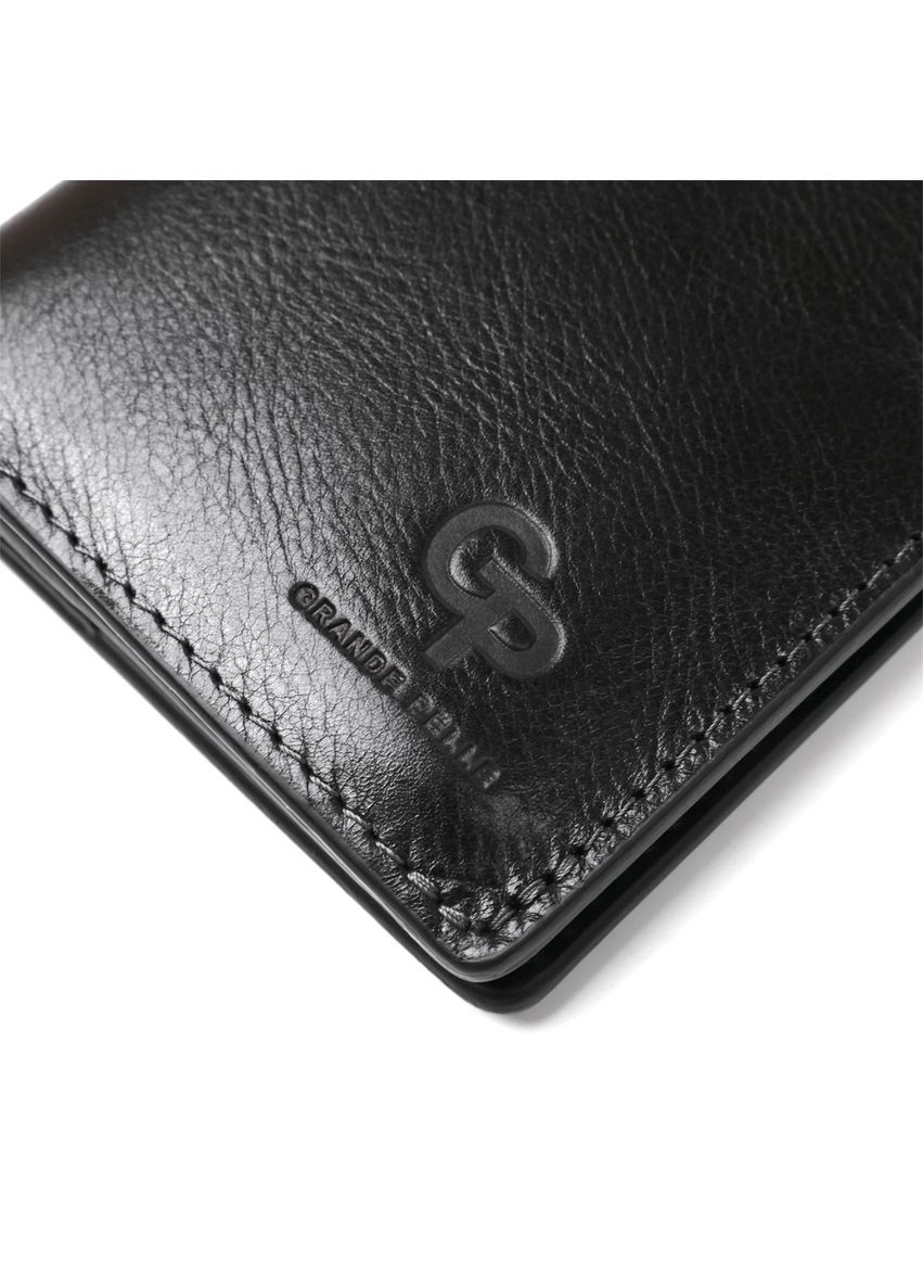 Вертикальный мужской кошелек кожаный на магните 11212 Черный Grande Pelle (306882034)