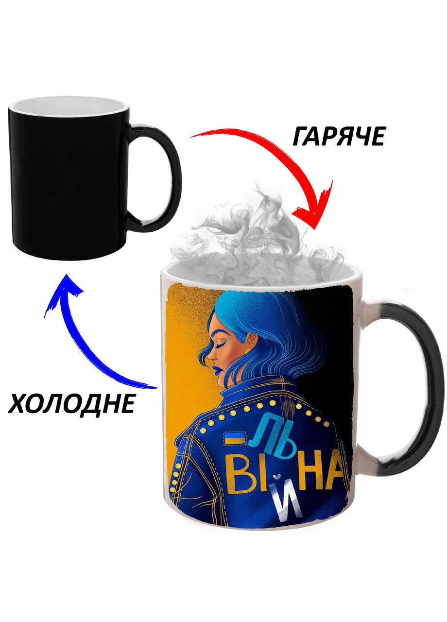 Чашка хамелон (кружка, чашка) Патриотическая #019 Черная 330 мл No Brand (323472164)