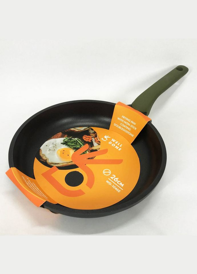 Лита сковорода WD-1046E з покриттям Double Go Stone 26 см, сковорода з індукційним дном Well Done (364709731)