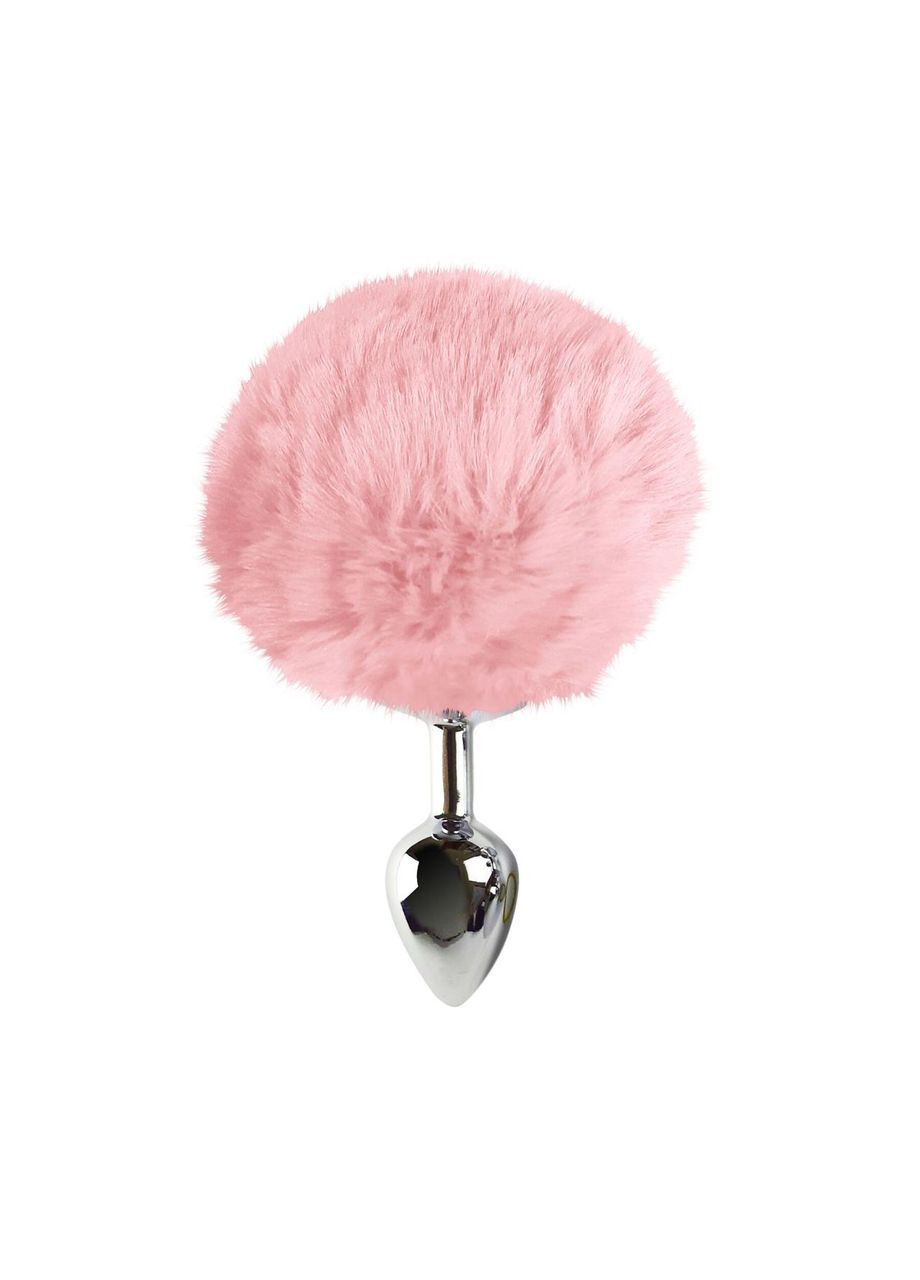 Металевий анальний затор М - Metal Butt plug Rabbit Tail, Ніжно-рожевий Art of Sex (294182124)