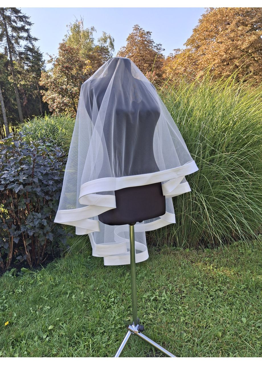 Фата свадебная с бейкой белая, айвори. No Brand (369162593)