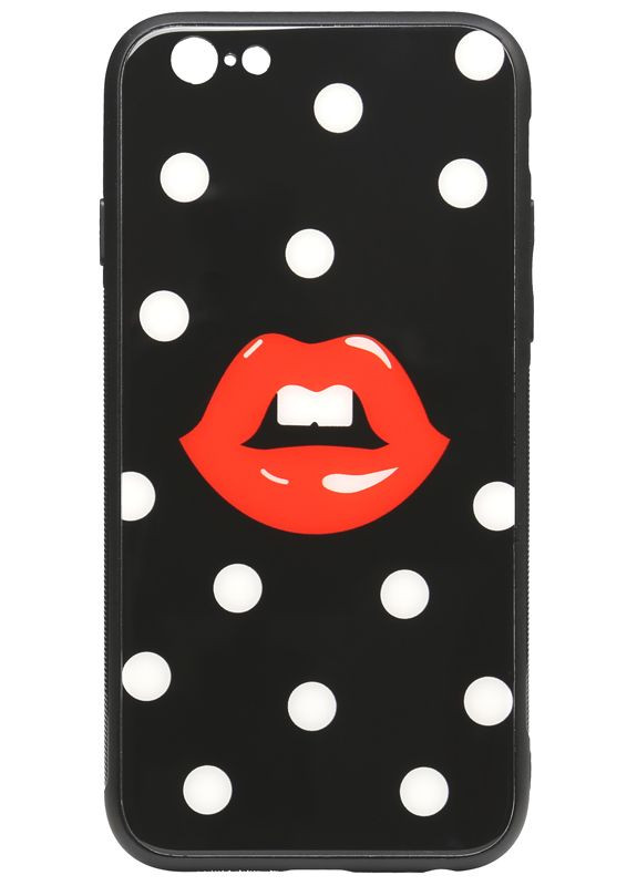 Чехол-накладка Cartoon Print Glass Case Apple iPhone 6/6s Red Lips Toto (301508678)