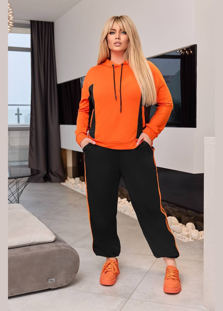 Женский костюм двойка цвет оранжевый-черный р.58/60 453126 New Trend (285711029)
