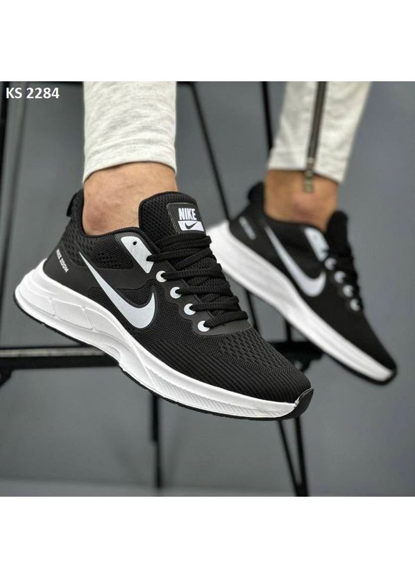 КРОССОВКИ ЖЕНСКИЕ NIKE AIR ZOOM BLACK WHITE НАЙК АИР ЗУМ No Brand чёрные демисезоны (367169879)