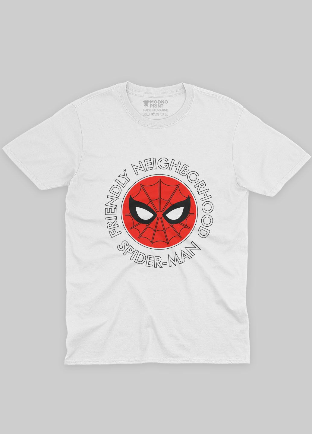 Белая летняя мужская футболка с принтом супергероя - человек-паук (ts001-1-whi-006-014-101-f) Modno