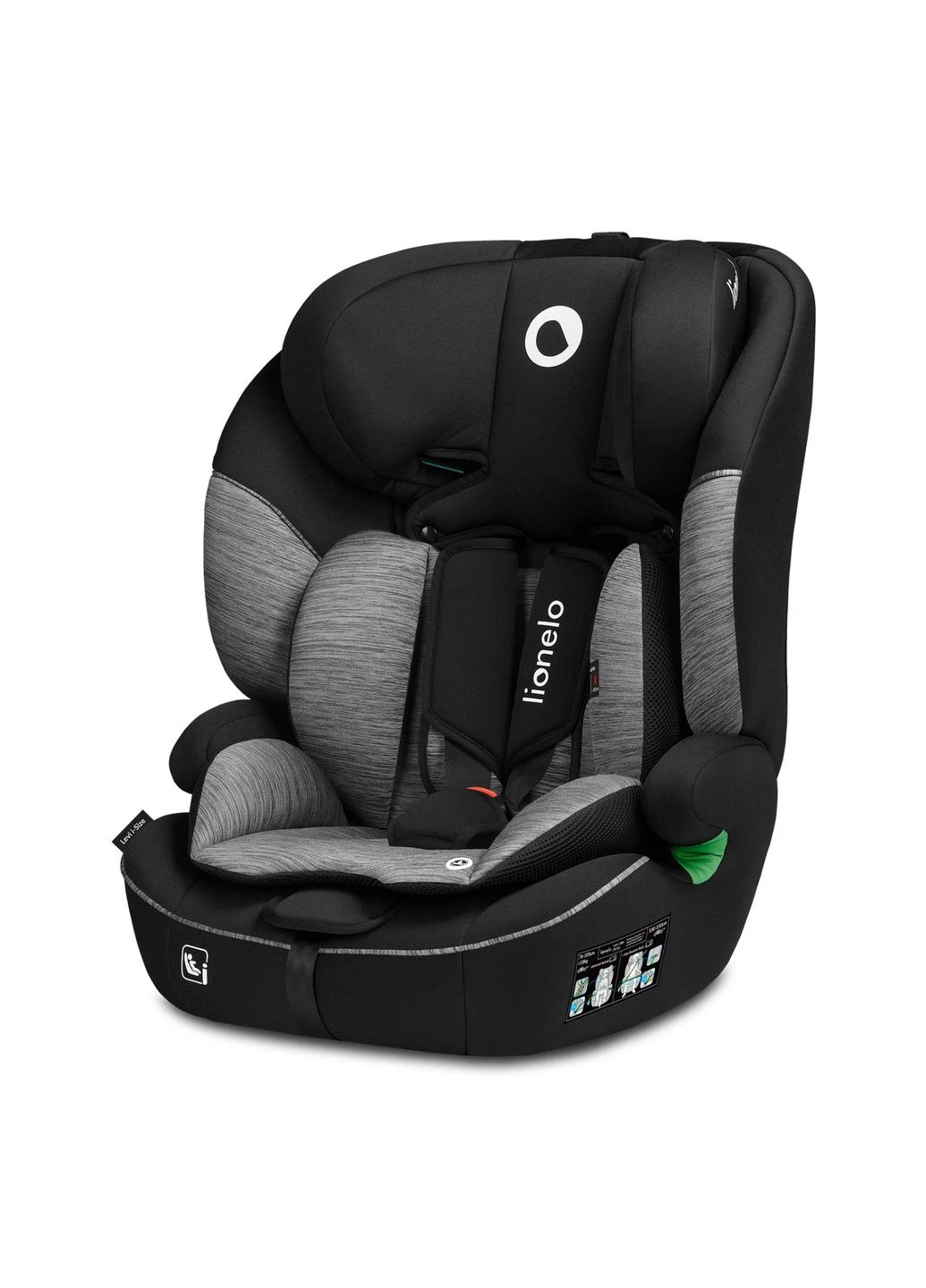 Детское автокресло LEVI I-SIZE BLACK GREY Lionelo (399548977)