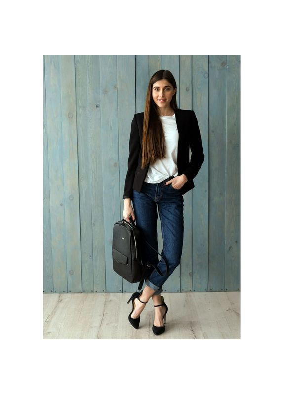 Рюкзак жіночий шкіряний на блискавці Cooper Чорний BlankNote (301871673)