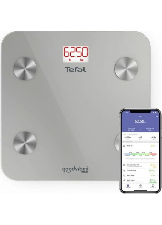 Весы напольные BM9600S1 Silver UA Tefal (370617012)