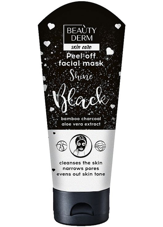 Маска-плівка для обличчя Peel-off Facial Mask Shine Black 75ml (1111768-104091) Beauty Derm (368666822)