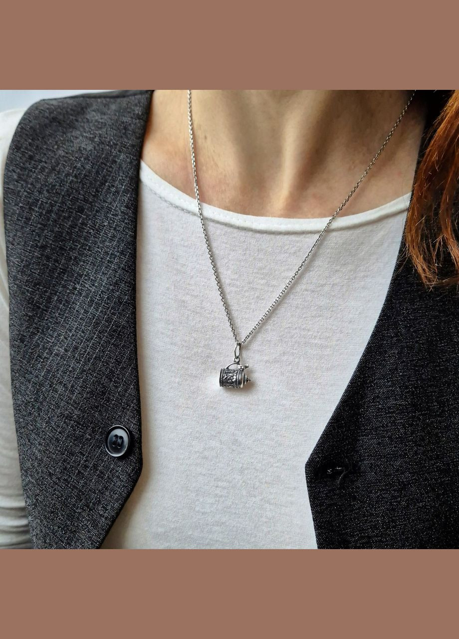 Серебряная подвеска кулон Кружка серебро 925 пробы черненное 3133 2.90г No Brand (322426387)