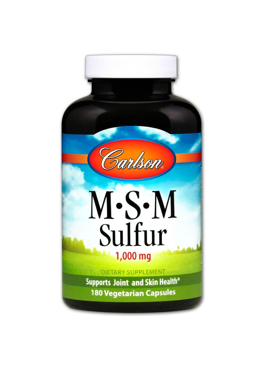Метилсульфонілметан (MSM),, 1000 мг, 180 капсул Carlson Labs (366734352)