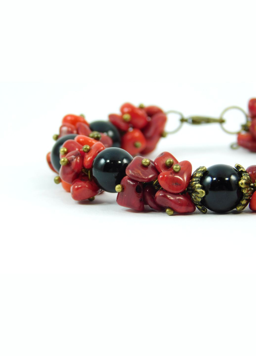 Браслет "Валентинка", Корал, Агат 15 Fursa fashion (322315984)