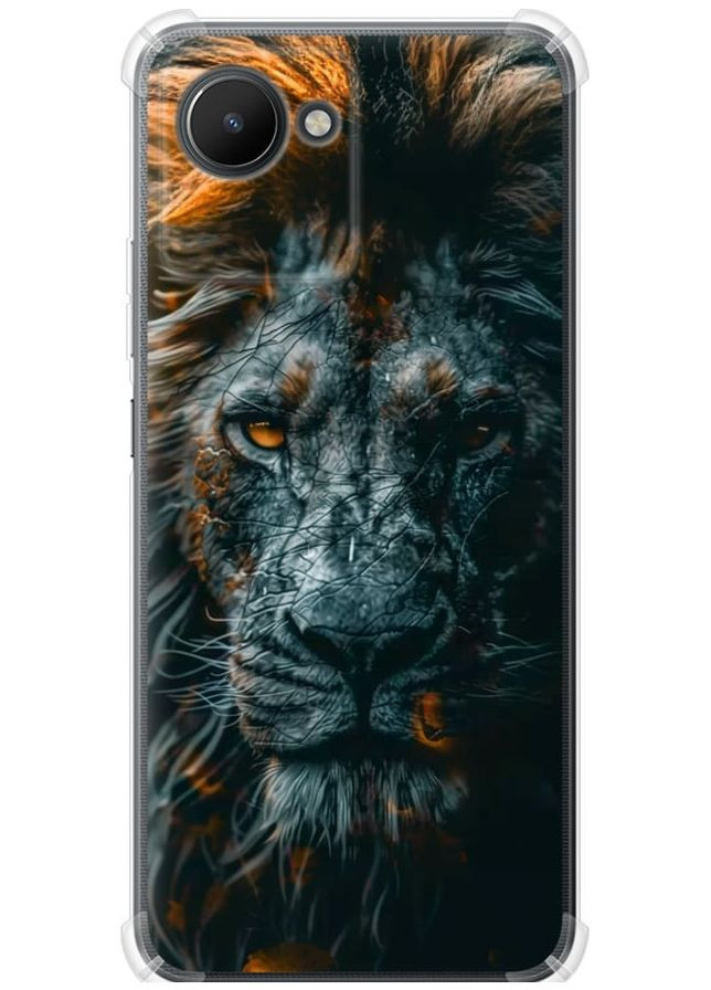 Силіконовий протиударний с посиленими кутами чохол 'Лев у сутінках' для Endorphone Realme C30 (297661436)