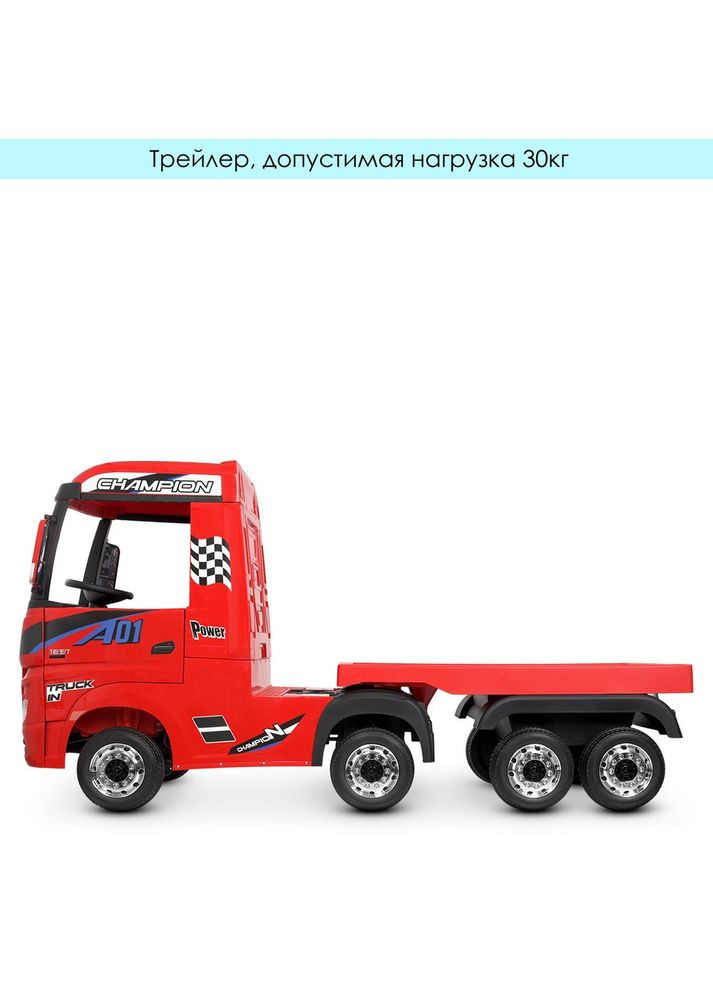 Електромобіль дитячий вантажівка Mercedes M 4208EBLR-3 (2), з причепом. Червоний Bambi (282823416)