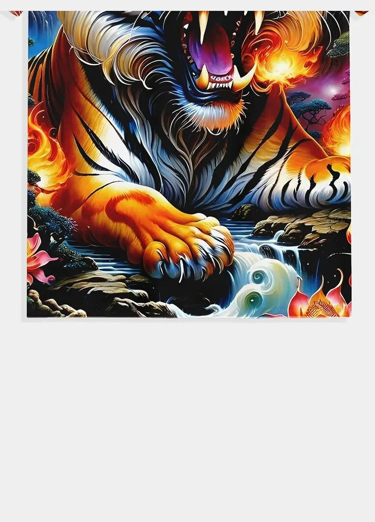 Комбинированная футболка мужская 3d-принт дерзкий черный тигр термо дышащая m 50 luxaurum312 No Brand