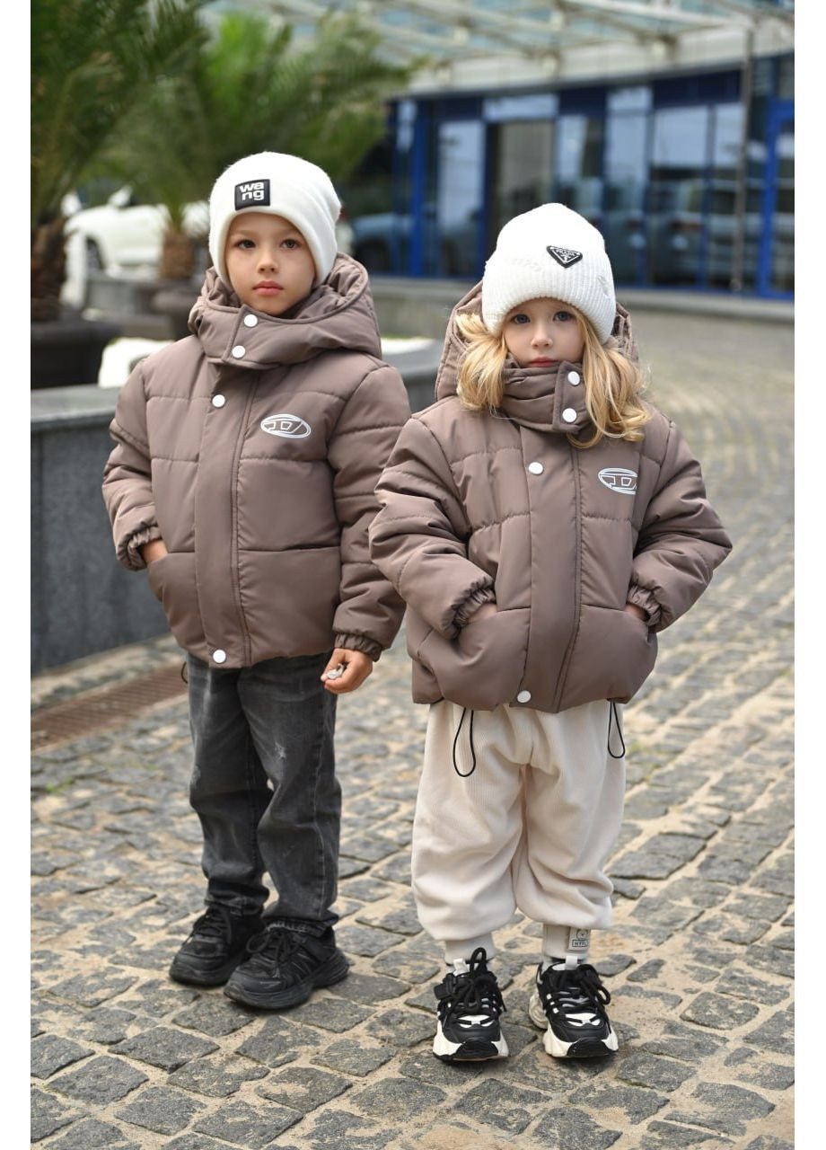 Бежева зимня дитяча тепла зимова куртка на дівчинку Nositi