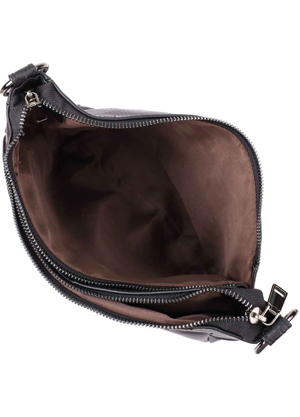 Сумка крос-боді через жіноче плече з натуральної шкіри середня Чорний 38361 Vintage (355245204)