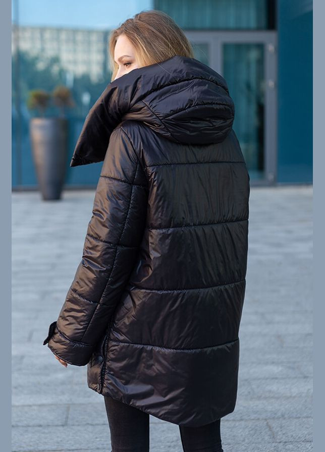 Чорна демісезонна куртка долорес (01118-bl-black46) MioRichi