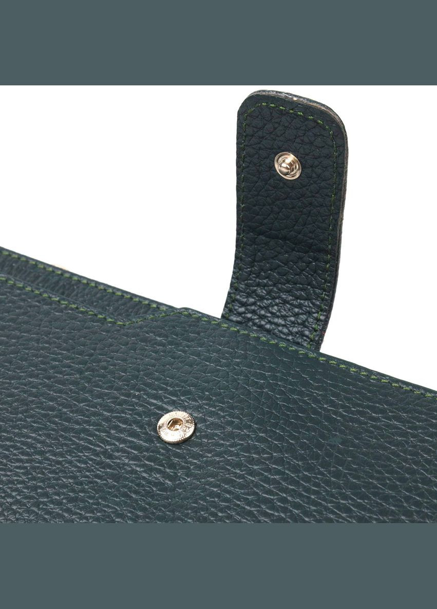 Женский большой вертикальный кошелек из натуральной кожи 21643 Зеленый Canpellini (298920815)