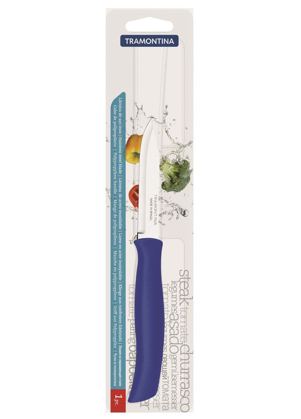 Ніж ATHUS blue ніж д/овощів 76мм інд.пл.блістер (23080/913) Tramontina (365277053)