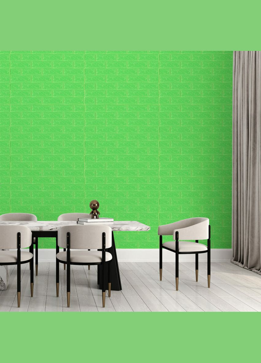 3D панель самоклеюча цегла Зелена 700х770х3мм (013-3) SW-00000639 Sticker Wall (315790658)