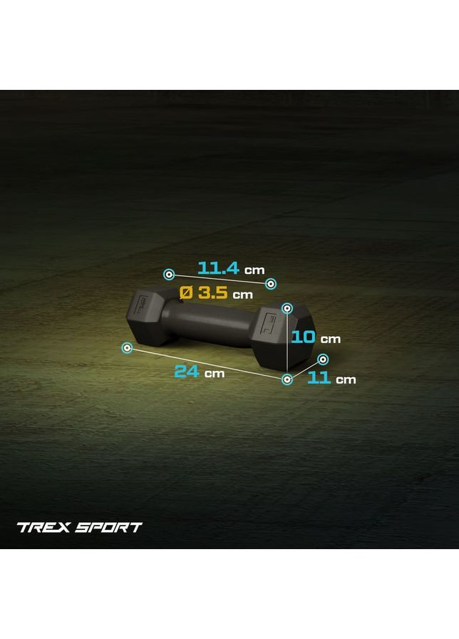 Гантелі для фітнесу композитні TX-001CD 2x1кг TREX Sport (370873167)