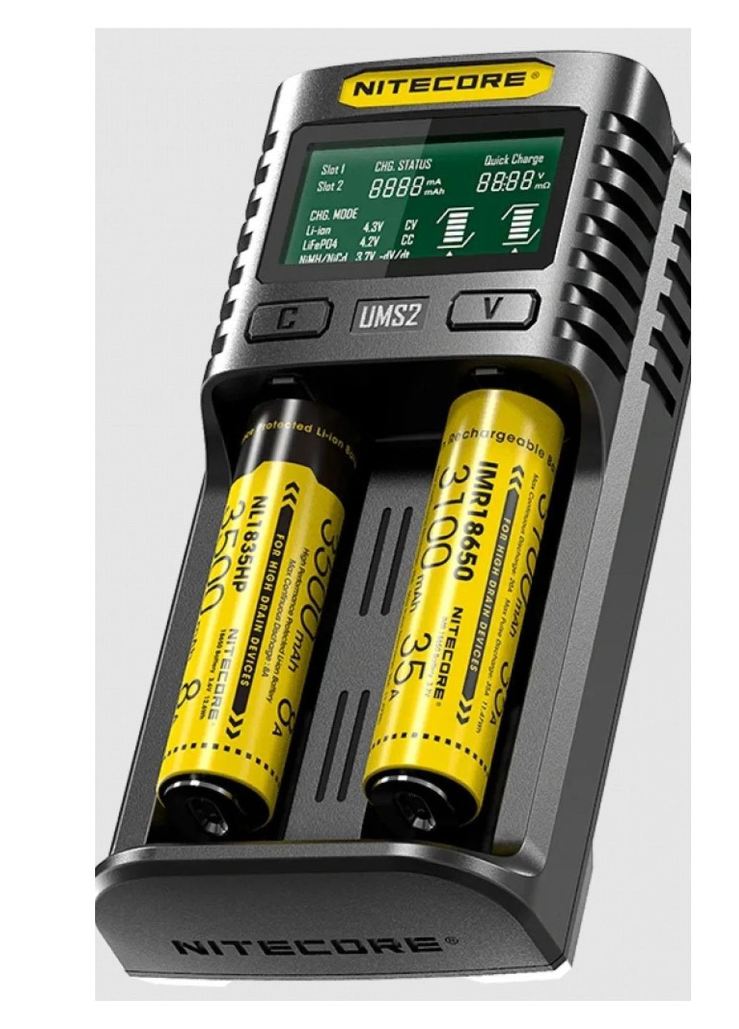 Nitecore ums2 интеллектуальное зарядное устройство для аа, ааа, 18650,26650 li-ion, ni-mh/ni-cd No Brand (284177440)