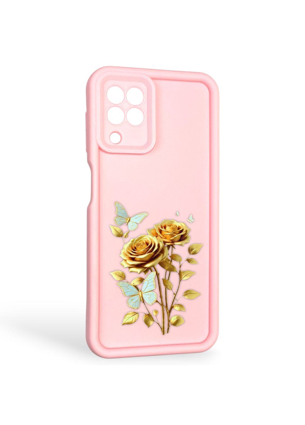 Чохол силіконовий Soft Touch з 3D принтом жіночим для Galaxy M22 4G (SM-M225F) рожевий (Повний захист камери) Samsung (373670646)