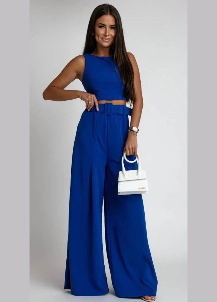 Жіночий костюм-двійка колір синій р.42 453578 New Trend (286330130)