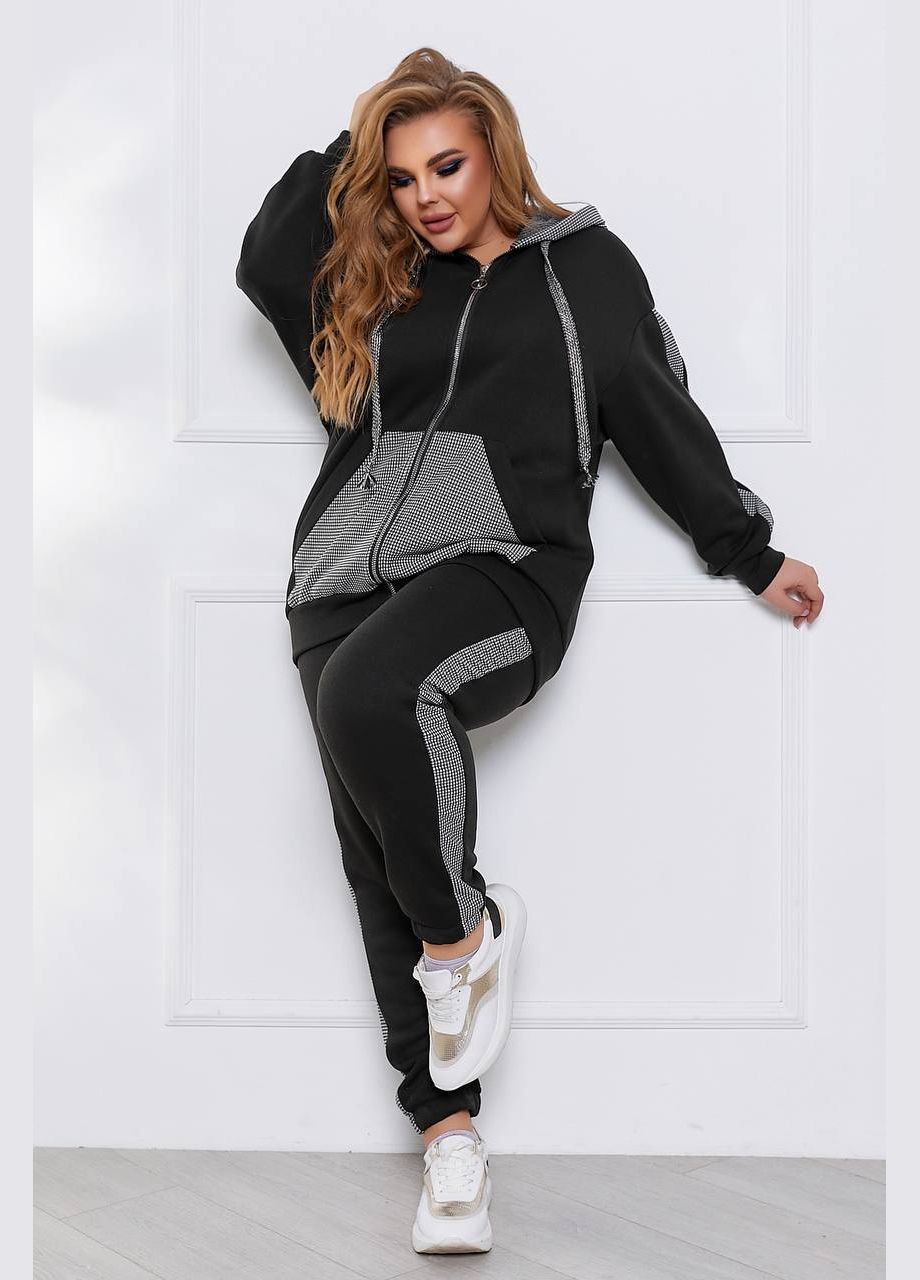 Женский спортивный костюм из трехнитки на флисе цвет хаки New Trend (304648313)